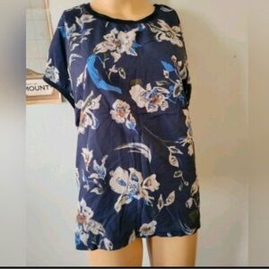 B.Young Satin Navy Blue Women's Top size 12